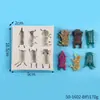 Molde para Decoración de Pasteles Colección de Animales DIY Jirafa Zorro Erizo Ardilla Fondant Chocolate Molde de Silicona