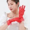 Guantes de Malla para Adulto Verano Guantes de Boda para Mujer Codo Dedo Red de Pesca Encaje Guantes de Cinco Dedos