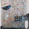 Accesorios para Uñas con Diamantes Redondos Pequeños de Fondo Plano Ilusión de Aurora Clara de Hielo Pedrería de Vidrio Diamante Suelto Ss4 Accesorios de Diamante Abanico Rey