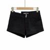 WS9245-25 Primavera Nuevo Estilo Europeo y Americano Chica Atrevida Cintura Baja Dos Botones Ajustados Cadera Elásticos Pantalones Cortos de Mezclilla