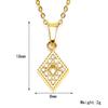 Una Variedad de Colgantes de Acero de Titanio con Circonita Estilo Japonés y Coreano Moda Lujo Accesible Geométrico Cuadrado Collar de Circonita para Mujer Venta al Mayoreo del Fabricante