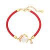 Nuevo Pulsera Original de Jade Hetian del Año del Serpiente para Mujer, Plata de Ley S925, Joyería de Hilo Rojo, Joyería de Jade de Lirio del Valle