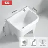 Fregadero de Cerámica para Fregona de Balcón, Cubeta para Fregona de Piso, Fregadero de Pie para Fregona Doméstica de Baño