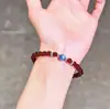 Pulseira Empilhada de Cianita e Granada Naturais, Pulseira Feminina de Granada Vinho, Versátil Nova Pulseira de Casal Estilo Chinês