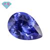 Anillo de corindón azul 33# con gema Huagang en forma de pera, superficie de piedra desnuda, zafiro artificial al por mayor, n.°. 33 en forma de gota de agua