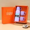 Un Juego de Tazas de Regalo Empresarial de Alta Gama con Tres Tapas, Hecho de Acero Inoxidable con Aislamiento al Vacío, Personalizable y Disponible en Cajas de Regalo al por Mayor