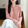 Cárdigan con capucha de media cremallera de lana pura, único capucha casual 100% lana cálido y cómodo abrigo versátil para otoño e invierno