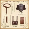 Riñonera Medieval Transfronteriza Cinturón Vikingo Botella de Poción Clip para Falda Set Accesorios de Disfraz Cosplay de Halloween