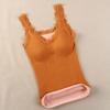 Colete Térmico Estilo Urso Outono e Inverno Roupa Externa Feminina com Alças Lingerie com Veludo e Renda Grossa com Bojos