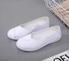 Zapatos de enfermera de una palabra blancos planos antideslizantes suela suave hospital salón de belleza verano casual transpirables cómodos zapatitos blancos