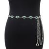 Cross-border cinto feminino Halloween decoração cristal rubi strass incrustado corrente de cintura de metal em estoque