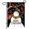 Nova bandeira de jardim de Natal Amazon transfronteiriça com boneco de neve e árvore de Natal, bandeira de linho para feriado para pátio externo