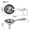 Embudo de Acero Inoxidable con Mango Largo, Mini Embudo para Uso Doméstico, Embudo de Aceite de Diámetro Grande y Pequeño, Embudo para Vino, Embudo de Cocina con Forma de Cono para Colgar