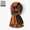 Bufanda de Juyuba Roja para Mujer de Invierno Doble Cara de Dos Tonos Cálida Bufanda Clásica con Borlas Estilo Coreano Bufanda Versátil para Todo