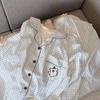 Pijamas de Cachorro de Línea Lindo Nicho de Dibujos Animados para Mujer Primavera, Otoño y Verano Conjunto de Ropa de Casa Holgada de Manga Larga para Niñas al Mayoreo