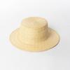 Sombrero de Paja de Ala Plana de Hoja de Palma Natural Tejido a Mano de Moda Casual Europea y Americana para Primavera y Verano Sombrero de Paja para Sol de Playa para Exterior