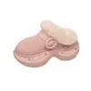 Mocasines cerrados sin cordones para mujer, nuevo estilo otoño e invierno 2026, suela gruesa, felpa, cálidos, pantuflas de algodón peludas