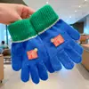 Guantes de Dedos Lindos para Niños Niñas Invierno Prueba de Frío Cálido Juego de Cinco Dedos Conjunto Completo de Dedos Tejido para Bebé Niños de Invierno
