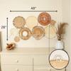 Estilo bohemio bambú ratán mezcla colgante decoración de pared cesta hogar suave juego multifunción de 9 piezas