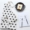 Estilo Ins Simple Algodón Cocina Impermeable a la Grasa Limpieza Delantal Moda Artístico Patrón Geométrico Blanco y Negro Delantal para Padres e Hijos
