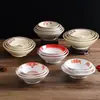 Tazón Retro Nostálgico con Carácter de Doble Felicidad, Tazón de Melamina Rojo Doble Felicidad, Vajilla Tradicional de Hot Pot de Chongqing, Plato Popular Antiguo para Aceite de Restaurante