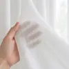 Cortinas blancas translúcidas, de alta calidad y engrosadas, que permiten la entrada de luz pero bloquean la vista, proporcionando protección solar y aislamiento térmico, adecuadas para dormitorios, salas de estar, ventanales y balcones.