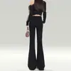 Jeans de Campana de Cintura Alta Versátiles de Moda para Mujer, Nuevo Estilo Primavera/Otoño, Jeans Bootcut Adelgazantes y a la Moda