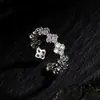 Estilo Europeo y Americano Shein Pulsera de Trébol de Cuatro Hojas Chapada en Oro Transfronteriza Más Vendida Zirconia de Diamante Completo Pétalo Grande Abierto Pulsera Gama Alta
