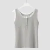 Nuevo Top de Tirantes de Verano Delgado con Bloques de Color, Encaje y Patchwork para Mujer, Hombros Anchos, con Almohadillas Integradas en el Pecho, Cómodo sin Mangas y Versátil