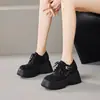 Zapatos Birkenstock de Suela Gruesa de 10 cm para Mujer, Nuevos Zapatos con Cordones para Primavera y Otoño, Zapatos de Plataforma Negros de Moda y Versátiles para Mujer