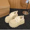 Zapatos de Algodón Birken con Suela Gruesa para Aumentar la Altura, Felpa, Ropa de Abrigo de Invierno para Mujer, Nuevo Estilo 2026, Para Personas Bajas, Zapatos Retro Cálidos Peludos