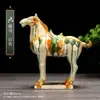 Caballo Tang Sancai Caballo Clásico Caballo de Cerámica Adornos de Caballo Seis Artesanías de Caballo Decoración de Sala de Estar Hogar Adornos Vintage