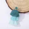 Pingente de Borla de Fio de Algodão Degradê de Três Camadas, Chaveiro de Borla Tecido à Mão, Acessório Hanfu, Pequeno Enfeite para Pendurar DIY