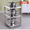 Estante de Almacenamiento de Cocina de Acero Inoxidable, Estante de Almacenamiento de Ollas de Tres Niveles de Pie para el Hogar, Estante para Microondas, Estante para Horno, Estante de Almacenamiento para Verduras