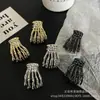 Pinza de Calavera Gótica para Halloween Estilo Oscuro Plegado Pinza para el Cabello de Aleación para la Parte Posterior de la Cabeza Pinza de Tiburón Accesorio para el Cabello de Cola de Caballo
