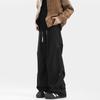 Pantalones casuales con remaches para hombre, otoño e invierno 2024, estilo americano, retro, de alta gama, estilo rufián, holgados y rectos.
