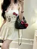 3025 # Estilo Nuevo de Verano Dulce y Picante Estampado de Dibujos Animados Top Tubo Ajustado Top Todo en Uno con Copas