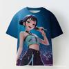Padrão de Grupo de Meninas Caçadoras de Bruxas K-Pop Padrão 3 Impressão 3D Transfronteiriço Meninas Casuais Gola Redonda Manga Curta Camiseta Venda Direta da Fábrica Fornecimento