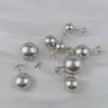Brincos de tarracha de pérola cinza-prata de linho Shijia Zhenduo com pino de prata 925 brincos de temperamento de moda populares de alta qualidade para mulheres 2024