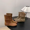 Botines transfronterizos de comercio exterior, para aumentar la altura, plisados y apilados, colección otoño 2026, botines cortos, en una paleta de colores Maillard, estilo retro, versátiles y adelgazantes, botas de moda