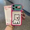 Capa de Celular Fofa com Animais em Color-Blocking para Apple 17Pm, Alto Valor Estético para Meninas, Tendência Dopamina para 16/15/14