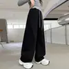 Calça Moletom Spliced de Outono para Meninas 2025 Nova Calça Larga Curva Infantil para Crianças Maiores Calça Longa Primavera e Outono Tendência