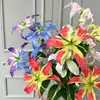 Flores Artificiais de Agapanto e Lírios-de-Fogo para Arranjos de Casamento, Decoração de Casa, Adereços de Fotografia e Decorações de Flores Artificiais