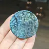 Labradorita natural de alto brillo pequeña margarita girasol Ankh pieza tallada piedra en bruto piedra lunar accesorio DIY colgante