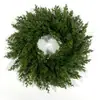 Nueva Corona Navideña Artificial de Pino y Ciprés Transfronteriza, Agujas de Pino Artificiales y Plantas Verdes, Decoraciones Navideñas para Ventanas, Colgantes para Puertas de Casa