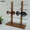 Soporte de Exhibición de Madera con Veta de Madera para Gafas de Sol, para 10 Pares de Gafas, Elegante Estante de Exhibición de Gafas de Sol de Gran Capacidad, En Stock