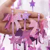 1*2 m tema de laço decoração de festa cortina de seda de chuva layout de atmosfera de aniversário casamento cortina de porta de seda de chuva de laço