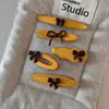 Pasador Marrón Maillard con Lazo Pinza para Flequillo Ondulado Pinza de Pico de Pato para Cabello Suelto Pasador Pinza Lateral Accesorios para el Cabello