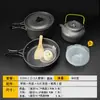 Juego de Tetera para Exteriores Olla con Juego de Vajilla Combinación de Olla Alúmina Portátil Camping Juego de Olla Tetera