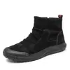 Botas de hombre 2023 otoño nuevas botas de cuero negro casuales para hombre zapatos tipo overol de caña alta resistentes a las manchas impermeables Botas Martin para hombre
